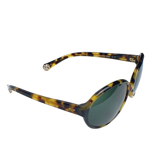 Tory Burch Tortoiseshell Sunglasses Acetate Frame Green Tinted Lenses - Picture 5 of 9